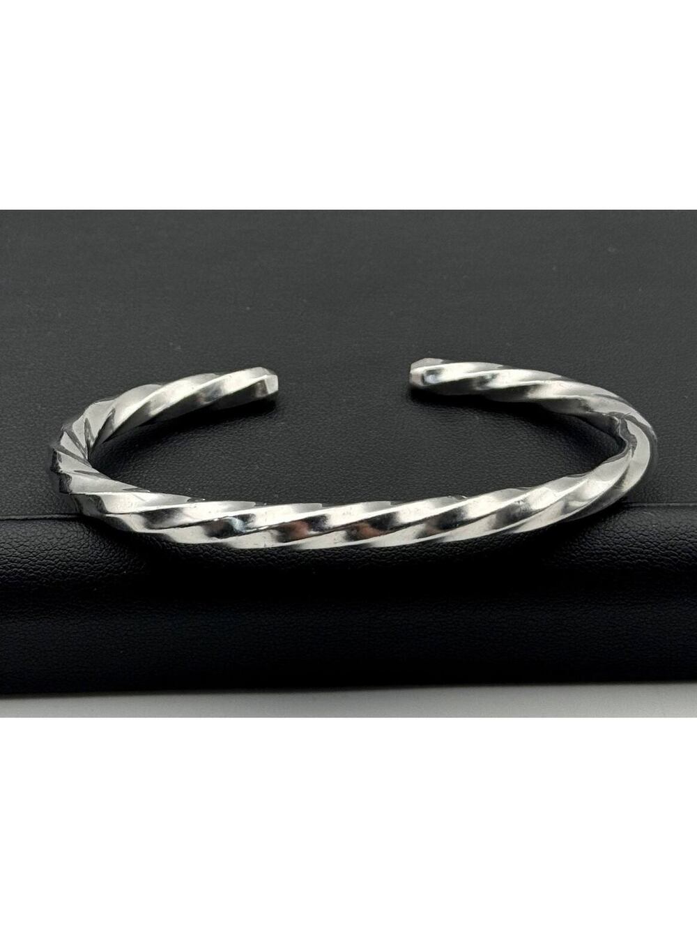 David Yurman Cable Edge Cuff Bracelet in Recycled Silver
